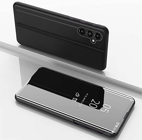 Husă de afișare cu ecran Monwutong pentru Samsung Galaxy A14 5G, Husă verticală fără Flip cu oglindă inteligentă, cu suport și funcție de protecție a camerei pentru Galaxy A14 5g, Negru