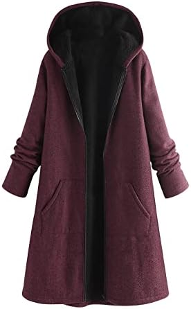 Paltoane cu glugă pentru femei jachete de pluș cu căptușeală din fleece, cu fermoar, pulovere cu cardigan plus dimensiuni de
