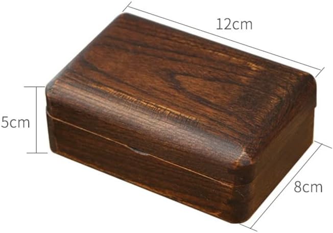 Zzyinh an207 din lemn mic bijuterii cutii de depozitare organizator călător din lemn colier cercei inel de bijuterii vitrină