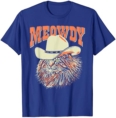 Miau! Amuzant Country Muzica Cat Cowboy Pălărie Vintage T-Shirt