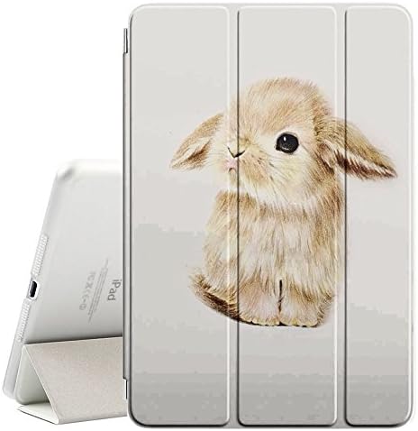 STPLUS Baby Rabbit Bunny Animal Cover inteligent cu carcasă din spate + Sleep Auto/Wake Function + Stand pentru Apple iPad