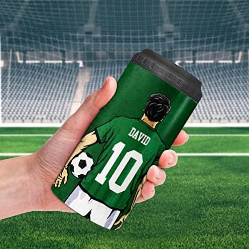 Fotbalul saudit personalizat poate răci oțel inoxidabil Număr personalizat Numărul echipei naționale Cadouri pentru iubitorii de sport bărbați Slim cutii de bere Sticle de bere 12 oz Băuturi izolate Tumblers