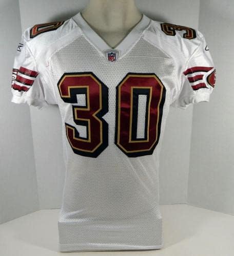 2008 San Francisco 49ers Donald Strickland 30 Joc emis White Jersey DP08241 - Joc NFL nesemnat folosit tricouri folosite