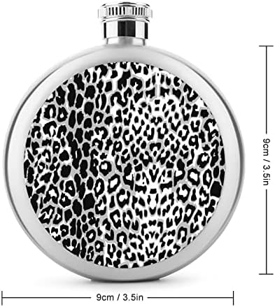 Alb-Negru Leopard Print drăguț lichior Flask 5 Oz din oțel inoxidabil etanșe circulare Hip baloane pentru lichior portabil