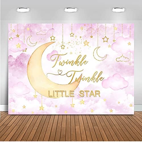 Mocsicka Twinkle Twinkle Little Star Baby Shower Fundal Roz Nor Luna Baby Shower Decoratiuni Fundal Gen Dezvăluie Photoshoot