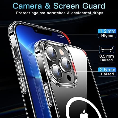 Carcasă magnetică Casekoo pentru iPhone 13 Pro Max Telefon Clear Compatibil cu Magsafe Not Galben Protection Protection Froof Phone Carcasă subțire subțire pentru femei, 6,7 inci-Clear