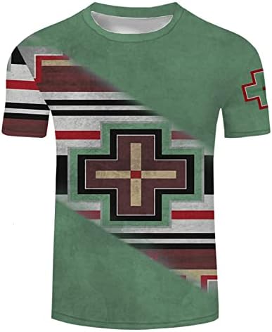 Zhdd Soldier Tricouri cu mânecă scurtă pentru bărbați Fashion Street 3D Aztec Grafică TERSE FASHION TOPS RETO Mușchi Casual