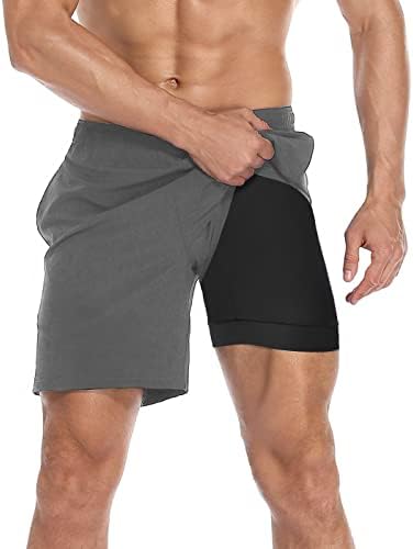 Pantaloni scurți de antrenament atletic pentru bărbați LRD cu căptușeală de compresie 7 inch insem