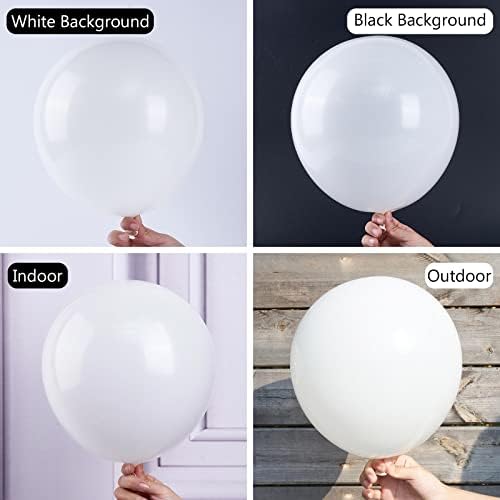 Baloane albe PartyWoo, 85 buc baloane albe pachet de diferite dimensiuni de 18 Inch 12 Inch 10 Inch 5 Inch pentru Arc de ghirlandă