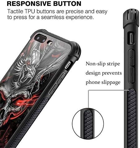 Carloca iPhone 8 Plus Case, Skull Dragon iPhone 7 Plus Case pentru fete băieți, design grafic de modă Carcasă anti-zgârietură pentru șocuri anti-zgârietură pentru Apple iPhone 7/8 Plus