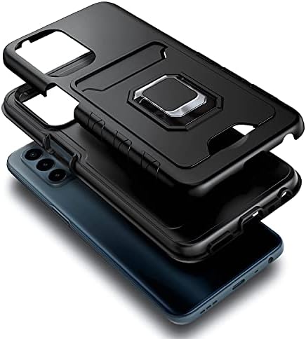 Husă NZND pentru OnePlus Nord N200 5G cu Protector de ecran din sticlă călită , suport pentru Card cu suport pentru inel, husă de protecție hibridă Defender rezistentă la șocuri