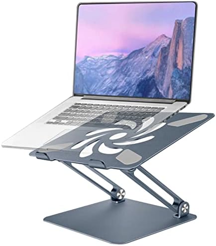 Laptop Stand pentru birou, suport laptop din aluminiu ergonomic reglabil cu bază anti-alunecare, stand de caiet de computer pliabil portabil compatibil cu toate laptopurile 10-17 , negru