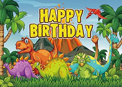 Dinozaur Tema Fundal Dinozaur Park Happy Birthday Fotografie Fundaluri Băiat Fată Baby Shower Tropical Jungle Birthday Party Decoratiuni Foto Fundal )