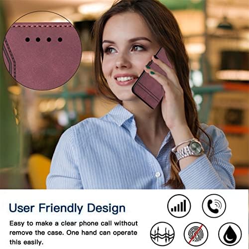 Husă portofel XYX pentru Samsung A13 5G, portofel din piele PU de culoare solidă suport pentru card Folio Kickstand husă de protecție rezistentă la șocuri pentru Galaxy A13 5g, roșu vânt