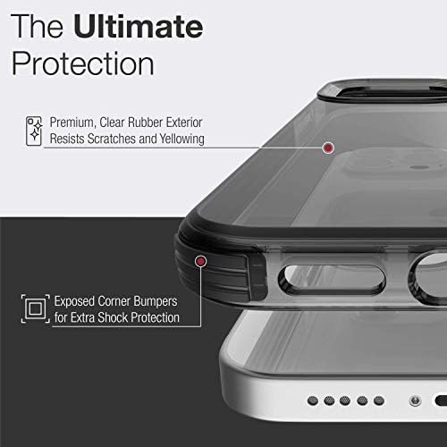 Carcasă Clear Raptic Compatibil cu carcasă iPhone 12 și iPhone 12 Pro, copertă subțire anti-galben, cauciuc care absorb șoc, carcasă de protecție rezistentă la zgârieturi, se potrivește iPhone 12 și iPhone 12 Pro, Smoke