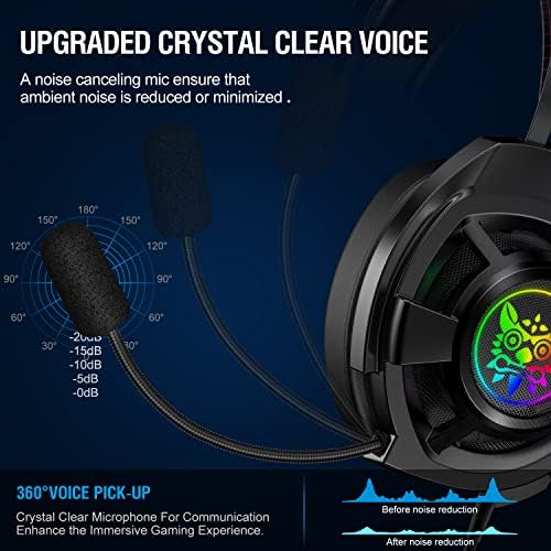 Căști pentru jocuri cu microfon pentru PlayStation 5, urechi de memorie moale suspendată moale, 7.1 Surround Sound Wired Sets