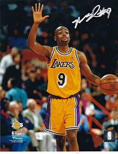 Nick van Exel Los Angeles Lakers Acțiune Semnat 8x10 - Fotografii NBA autografate