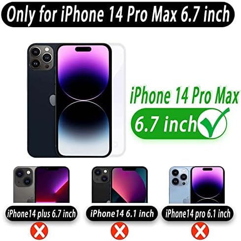 Husă MONASAY Magwallet pentru iPhone 14 Pro Max, [suport încărcare fără fir MagSafe] [Protector de ecran din sticlă]capac telefon