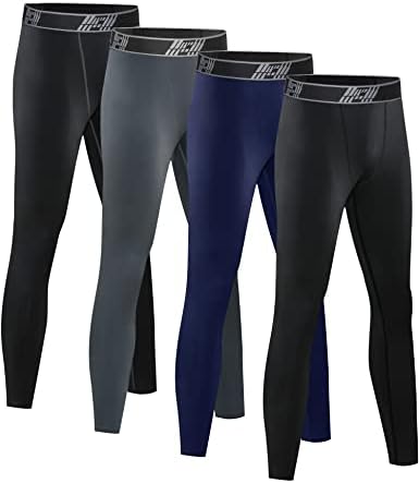 HOPLYNN 4 pachete de tineret băiat de compresie pantaloni jambiere colanti atletic strat de bază sub pantaloni Gear pentru