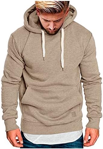 Hood -uri casual pentru bărbați Junge Gimnazial cu mânecă lungă Drawstring Splicing Pullover Hood Fall Iarna Plus Size Shower Top