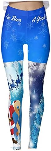 Fugiul de zăpadă pentru femei Fulgi de zăpadă Santa Claus imprimat urât de Crăciun Pantaloni Pantaloni Elastici Pantaloni de yoga moale cu talie înaltă
