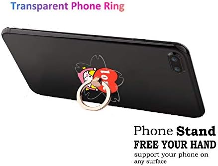 Lenoup Transparent Oriental Cherry Telefon mobil Suport pentru inel, 360 rotație limpede cireș Blossom Telefon mobil Stand