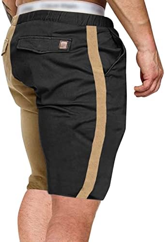 Pantaloni scurți de vară pentru bărbați zddo, bloc de culori Patchwork Drawstring pantaloni scurți de marfă casual, rularea