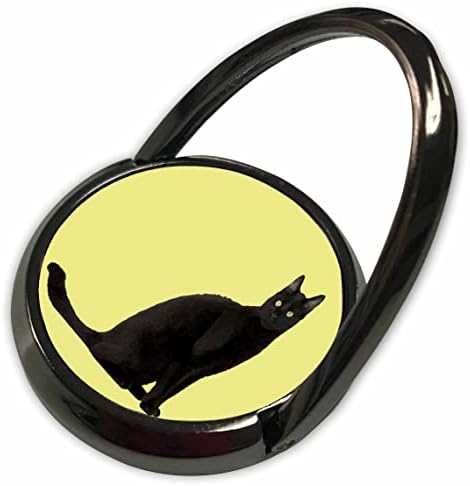 3DROSE SETATE CAT BLACK ÎN Elegant Pose Photo Vector - Inele de telefon
