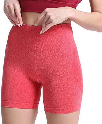 Aoxjox contur pantaloni scurți fără sudură pentru femei cu talie ridicată cu talie pantaloni scurți de gimnastică pantaloni