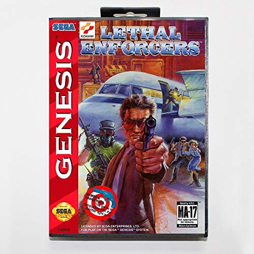 Romgame Lethal Enforcers Cartridge Cartridge 16 bit MD Carte de joc cu cutie de vânzare cu amănuntul pentru Sega Mega Drive