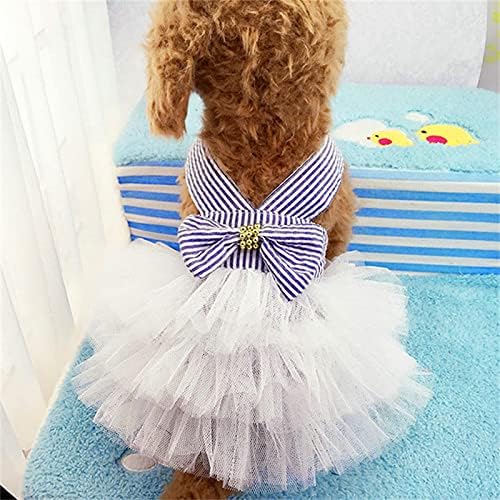 Pulovere pentru pisici băiat prințesă câine cu dungi dungi rochie de modă cu bule cu ochiuri de câine rochie câine fustă din