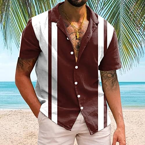 2023 Bărbați noi cu mânecă scurtă cu mânecă scurtă primăvara vară Turndown gât 3d cămăși tipărite de modă cămăși bluză de modă lungă