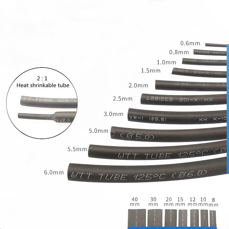 2: 1 1 2 3 5 6 8 10mm Diametru negru termic termic de încălzire căldură tub tub tub de mâneci sârmă de vânzare a conectorului de bricolaj Reparație -