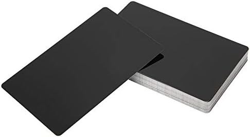 Fdit 50pcs 0.2 mm Placă de aluminiu impermeabilă Metal aluminiu gravat carte de vizită Card rafinat rezistent la uzură pentru petrecerea de afaceri negru