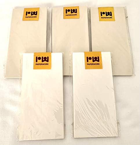 50 Plicuri fantezie de documente deținător de bani plicuri de numerar plicuri cadou material texturat manual 5 pachete de 10 în cafea & amp; culoare albă