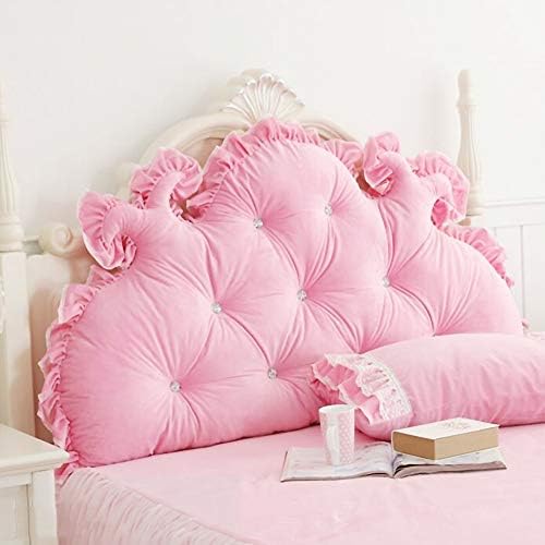 Pernă cu pană de pat mare de prințesă cclz, perne de pluș pentru capete tapițate pentru capete de lectură de lectură de poziționare suport tatami pernă detașabilă copertă-roz 47x28x6inch
