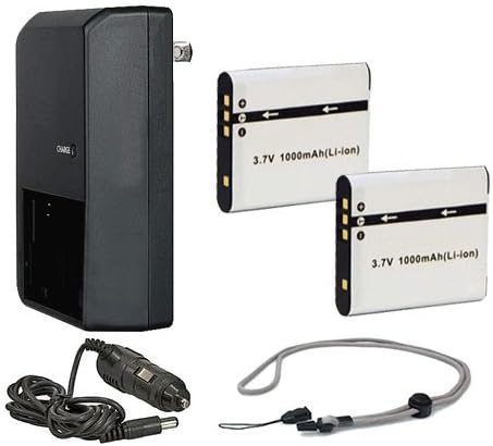 Sony Cybershot DSC-S980 Baterii de înaltă capacitate + încărcător de călătorie AC/DC + Krusell curea cu gât multidap