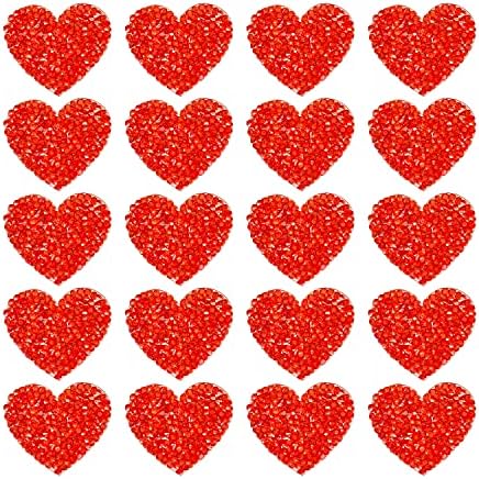 20 de bucăți pete de inimă Iron pe aplicări ale inimii Adezive Rhinestone Glitter Patches Heart Patches Bling Richstone Aplicații pentru pantofi pentru îmbrăcăminte Pantofi Pacane Decorare Reparație și accesoriu DIY