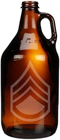 US Army - Staff Sergent E-6 rang Insignia umăr Maneca Patch gravat sticlă bere Growler 64 oz